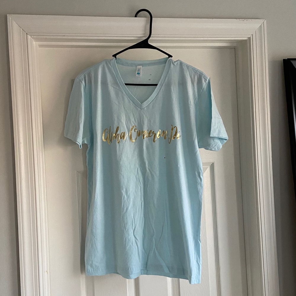 Alpha Omicron Pi Light Blue Top
